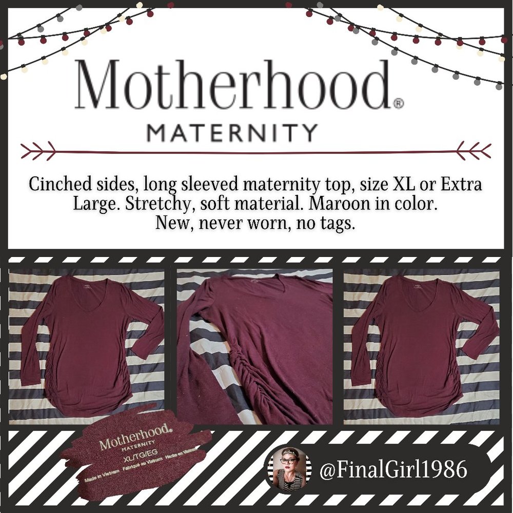 Maroon Long Sleeve Maternity Tee